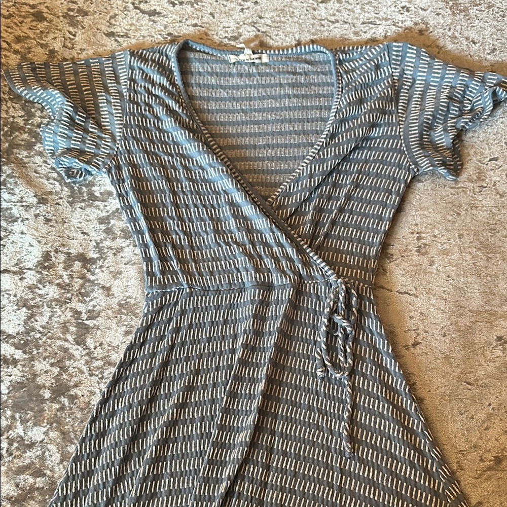 Stylish Blue Wrap Dress